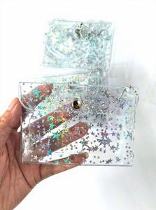 Monedero de PVC transparente con estrella, personalizado con logo impreso, en stock, creativo, portátil, con cadena, para colgar, regalo para chicas, almacenamiento. - Product Image 3
