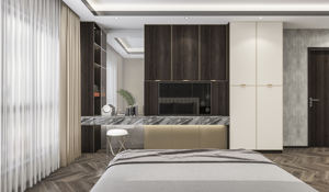 Armoire sur mesure de style européen haut de gamme, moderne, pour appartement - Product Image 4