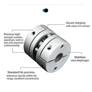 Acoplamientos de eje flexible de doble diafragma sin holgura con abrazadera dividida <span class=keywords><strong>Rial</strong></span> para equipos de automatización y husillos de bolas - Product Image 4