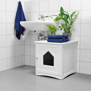 Gabinete de Baño para Gatos, 49 x 51 x 51 cm, Blanco, Refugio para Mascotas - Product Image 3