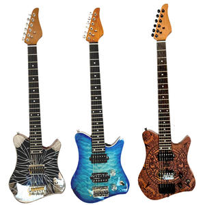 Petite guitare en bois Jouets pour enfants Mélangée à plusieurs couleurs Guitare électrique originale - Product Image 5