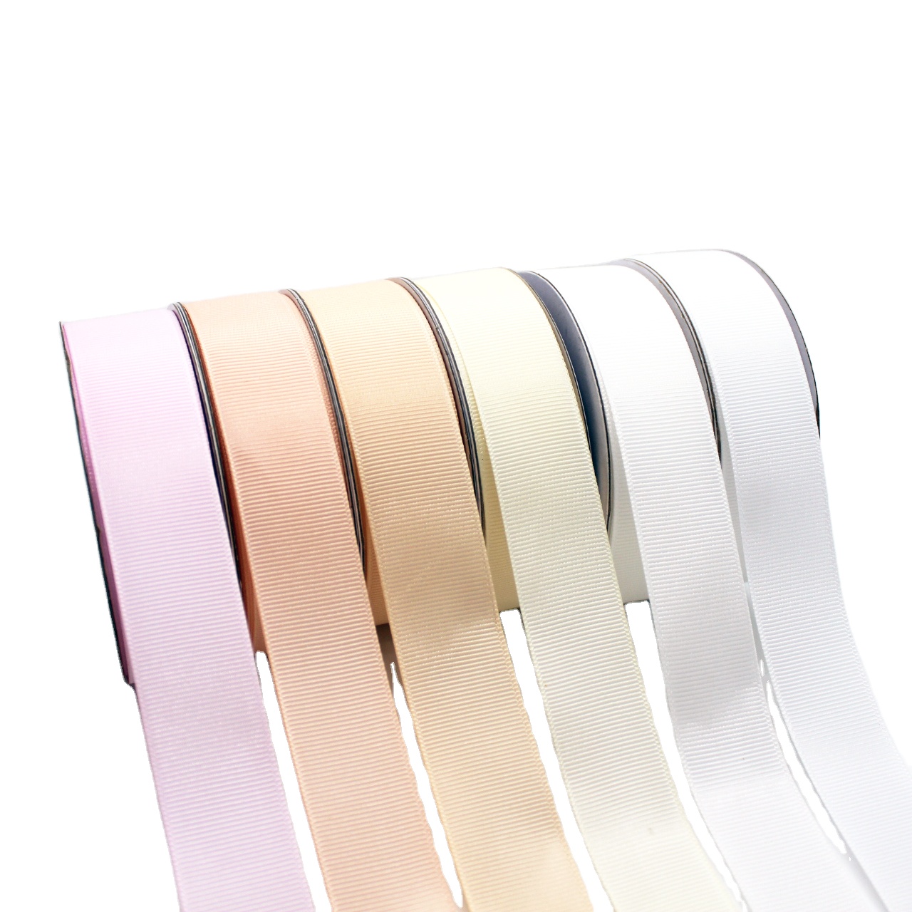 Gift Packing Wholesale Grosgrain Ribbon Double Face 100% Polyester Ribbon Roll Solid Color Striped Gift Ribbons