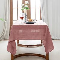 Nappes rectangulaires 100% lin, lavables en machine, pour dîners, buffets, fêtes, restaurants, Thanksgiving