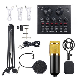 英語BM-800ダイナミックLavalierマイク + XLRサウンドカードクロスボーダーストリーマーカラオケコンピュータレコーディングスタンドライブ - Product Image 6