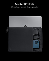 Sac d'ordinateur portable noir réglable et portable avec logo personnalisé, grande capacité, étanche, sacoche d'ordinateur portable étanche