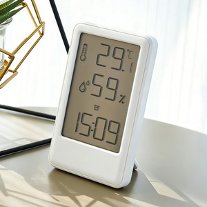 Thermomètre hygromètre numérique mural grand format pour intérieur, avec alarme, affichage de la température et de l'humidité, et horloge - Product Image 1