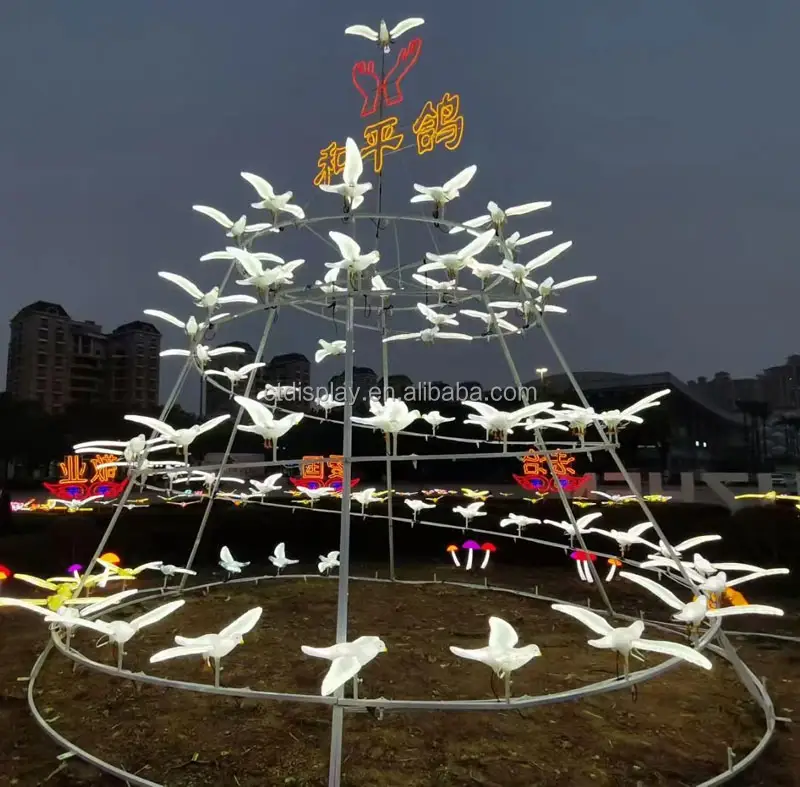 Garden Park Scenic Area Simulated Animal Decoration Led Dynamic Pigeon Landscape Light