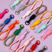 Großhandel Polyester Modisches Damen-Handgelenkband Handgewebtes Zweifarbiges Telefonband Schlüsselanhänger Hängeriemen Schlüsselringe