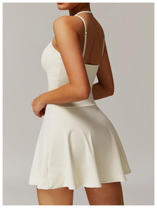 Jupe <span class=keywords><strong>de</strong></span> <span class=keywords><strong>tennis</strong></span> <span class=keywords><strong>de</strong></span> sport A-Line pour femmes avec base <span class=keywords><strong>de</strong></span> poche antidérapante Logo personnalisé Robe licou respirante pour la course à pied Sports <span class=keywords><strong>Tennis</strong></span> Wear - Product Image 5