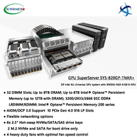 오리지널 슈퍼마이크로 8U 유니버설 GPU 서버 시스템 SYS 820GP TNAR, 8개의 A100 GPU, 32개의 DIMM 슬롯, 10개의 PCIe Gen4를 지원하여 AI 및 HPC에 적합합니다.