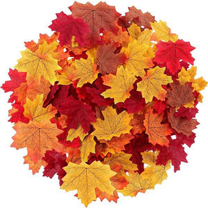 50 pièces <span class=keywords><strong>de</strong></span> feuilles d'érable artificielles <span class=keywords><strong>de</strong></span> 8 cm pour la décoration d'arbre d'Halloween, guirlande murale, vase, mariage, bricolage, plantes séchées - Product Image 4