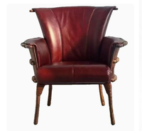 Fauteuil d'appoint vintage en bois personnalisable, dossier incurvé, style rétro mi-siècle, pour salon, hôtel, mobilier de loisirs