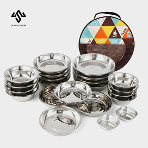 Ensemble de vaisselle portable de 22 pièces, bols à soupe, bols, assiettes, pour le camping en plein air, les voyages en voiture, les barbecues, l'utilisation à domicile, respectueux de l'environnement - Product Image 2