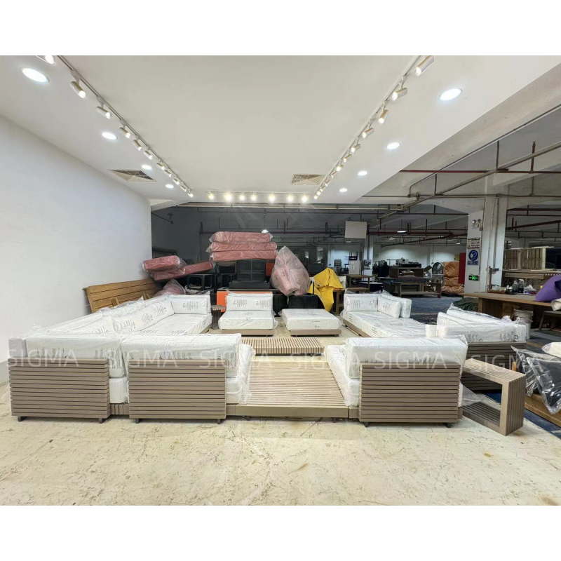 Modern Premium Weathered Teak furniture Outdoor furniture Sofa Set solid Wood Outdoor Furniture with Cushions