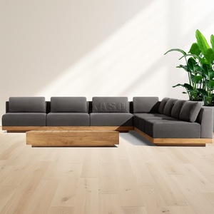 Bộ ghế sofa ngoài trời bằng gỗ tếch cao cấp, khung nhôm, dành cho sân vườn, kiểu sectional, sang trọng. - Product Image 6