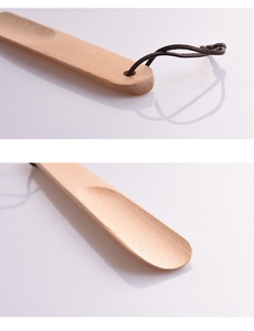 Chausse-pied en <span class=keywords><strong>bois</strong></span> de hêtre de 26 cm avec logo personnalisé, chausse-pied en corde et en cuir, chausse-pied à usage domestique pour hôtel unisexe - Product Image 5