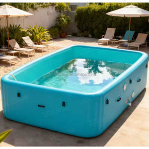 Grande Piscina Fuori Terra Gonfiabile Personalizzabile in PVC Drop Stitch con Pompa Filtrante per il Gioco Estivo in Giardino - Product Image 2