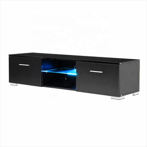 Mueble de <span class=keywords><strong>TV</strong></span> Moderno de Lujo Estilo Antiguo con Luz LED Negra de <span class=keywords><strong>75</strong></span> Pulgadas, Consola de Radio, Soporte <span class=keywords><strong>para</strong></span> Televisor de 65 Pulgadas - Product Image 1