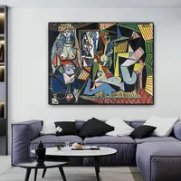 Картина маслом винтажная Женская и женская, живопись на холсте в стиле ретро Пикассо, домашний декор