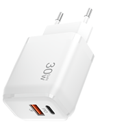 Chargeur mural double port PD Type-C 30W GaN, prise EU UK AU, charge super rapide, protection OTP pour téléphones mobiles et tablettes