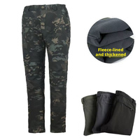 Pantalon tactique d'hiver pour l'extérieur, taille mi-haute, élastique, imperméable, épais, chaud, en laine, effet peau de requin
