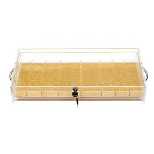 YH Casino Quality Chips Container Golden Colors Acrylic Chip Tray With Security Lock