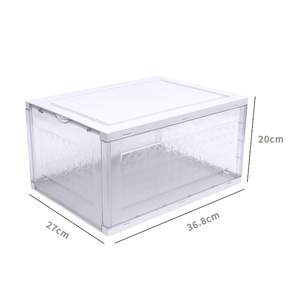 Boîte à chaussures rectangulaire en PET transparent de qualité supérieure avec porte magnétique, empilable, organisateur de chaussures haut de gamme pour les passionnés de sneakers - Product Image 4