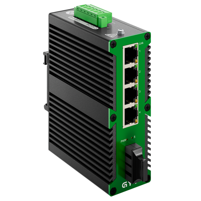 4 Port PoE Gigabit Industrial Managed PoE Ethernet Switch with 1 FC DIN Rail Network Switch DC12-52V 3W PoE Switch