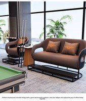 Salon de billard, canapé en cuir PU, tables et chaises spécifiques aux tournois, design italien moderne, qualité haut de gamme