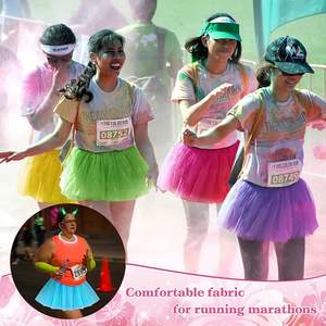 Jupes courtes <span class=keywords><strong>tutu</strong></span> néon 3 couches pour Halloween pour femmes Mardi Gras Carnaval Party - Product Image 2