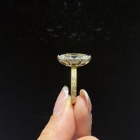 Bague de fiançailles en or 10k 14k 18k avec diamant CVD de 1ct 2ct 3ct 4ct taille marquise, sertie de filigrane vintage, diamant de laboratoire IGI