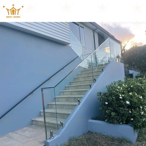 Rampes extérieures en verre sans cadre de villa moderne avec siège de pied balustrades <span class=keywords><strong>d</strong></span>'agrafe de piscine <span class=keywords><strong>d</strong></span>'acier inoxydable - Product Image 4