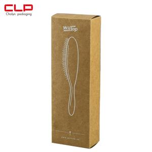 Cepillo de pelo personalizado Caja de embalaje de papel marrón Peine Embalaje plegable Caja de correo Kraft con logotipo y diseño impresos - Product Image 1