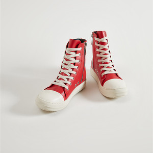 Vendita calda scarpe alte con suola spessa scarpe da <span class=keywords><strong>donna</strong></span> con cerniera laterale in tela con lacci e scarpe sportive Casual scarpe da ginnastica con plateau per studenti stivali da ginnastica - Product Image 4