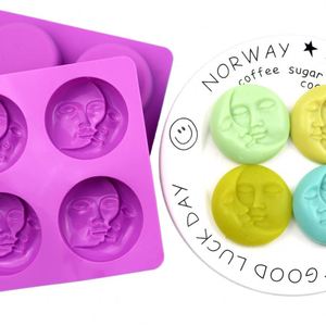 3D Moon Face Silicone <b>Cake</b> <b>Mold</b> DIY Chocolate Mousse Baking <b>Mold</b> Food Grade Silicone Dessert Reusable <b>Mold</b> - Product Image 1