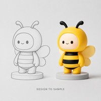 Fabricant de figurines d'animaux en PVC, figurine d'abeille personnalisée, OEM, jouet d'abeille imprimé en 3D pour la décoration de la maison, souvenir, cadeau