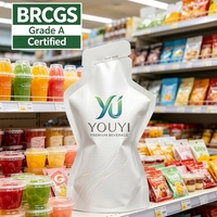 Sachets en forme de fruit personnalisés, réutilisables, anti-fuite, pour jus d'orange, qualité alimentaire, vente en gros, OEM & ODM