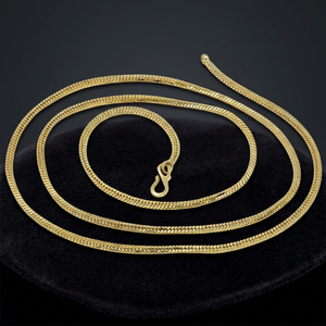 Collar de Cadena de Serpiente o Espiga Chapado en Oro de 14K, 18K, 24K al por Mayor, Collares de Moda, Diseño Moderno de Cadena de Oro - Product Image 3