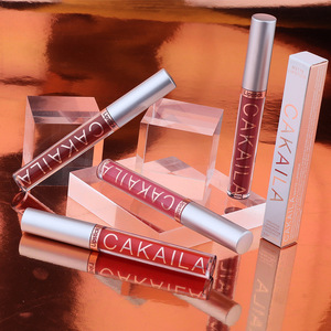 CAKAILA – Coffret de 6 rouges à lèvres liquides minéraux longue tenue effet satiné de luxe, couleur 01, avec porte-clés fleur – Rouge à lèvres mat 2,5g - Product Image 6