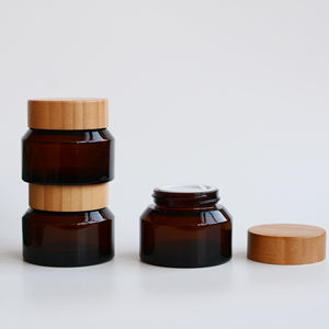 Tarro de Bambú Natural de 15g, 30g, 50g, Envase de Vidrio Ámbar para Crema, Mantequilla, <span class=keywords><strong>Exfoliante</strong></span>, para Cosméticos, Belleza <span class=keywords><strong>Facial</strong></span>, Cuerpo y Piel - Product Image 2
