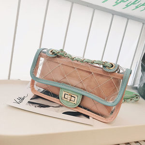<span class=keywords><strong>Borsa</strong></span> da Spiaggia Personalizzata Nuova Collezione Estiva Super Trendy con Catena, Stile Coreano, alla Moda, Trasparente, Trapuntata Effetto Gelatina - Product Image 4