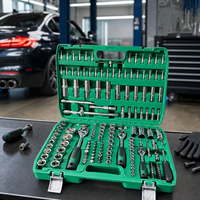 Kit de clés à douilles à cliquet multi-tailles robustes de 172 pièces pour l'entretien mécanique automobile, ensemble d'outils à main