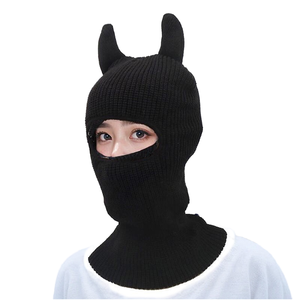Cagoule tricotée rayée à 1 trou, couvre-visage intégral, masque de ski d'hiver, bonnets tricotés personnalisés pour adultes, options de vente en gros disponibles - Product Image 2