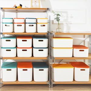 Multi-color High Quality Home Cloth Underwear Plastic Stackable Storage Box Organizer with Lid Fashion Storage Bins
