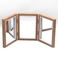 Aide pédagogique Reggio Light Shadow Life : Miroir triple en bois pour l'observation multidimensionnelle des angles, idéal pour la maternelle et la petite enfance