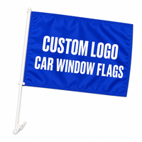 Drapeau de voiture personnalisé avec logo, toutes tailles, mât de drapeau de fenêtre de voiture sur mesure avec pinces, drapeau de voiture avec mât