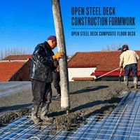 Plancher en acier pour mezzanine d'usine |   Planche de terrasse ouverte en acier galvanisé ondulé YX76 344 688 pour projets de construction industrielle