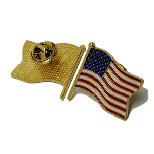 Sản Xuất Chất Lượng Tốt Tùy Chỉnh Kim Loại Men Mỹ Cờ Hat Ve Áo Pins Nhấp Nháy Mini USA Cờ Ve Áo Pins - Product Image 4