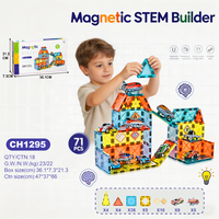 Juego de Bloques Magnéticos para Construir un Estacionamiento con Autos y Aviones de 5.5CM, Bloques de Construcción STEM Educativos, Venta al Por Mayor para Niños