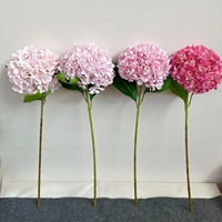 Bunga Hydrangea Buatan 3D Realistis dari Sutra Buatan Tangan Warna Biru Pink Putih Grosir Modern untuk Pernikahan Natal Dekorasi Interior Rumah